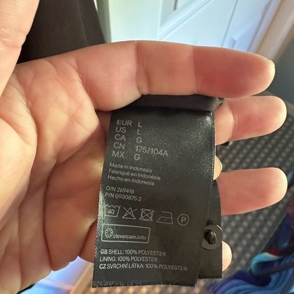 H&M Black Dress with Tie Belt size L - Picture 3 of 4